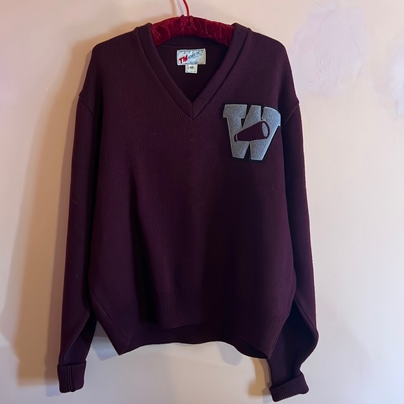 Vintage UNISEX Cheerleader Varsity Letterman Sweater 100% Wool - Picture 3 of 14